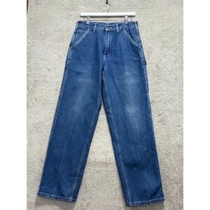 Vintage Carhartt Carpenter Pants Mens 31x32 Blue Cotton Dungaree Fit Workwear